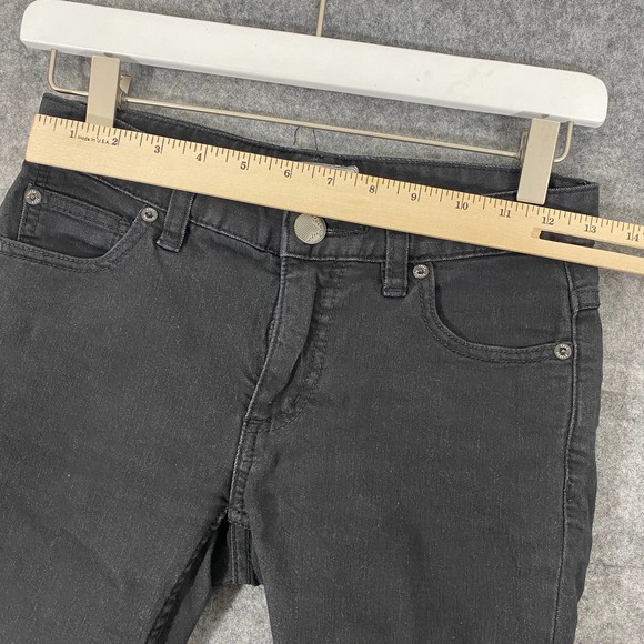 Free People Jeans 24 Black Denim Skinny Mid Rise Distressed - Picture 7 of 11